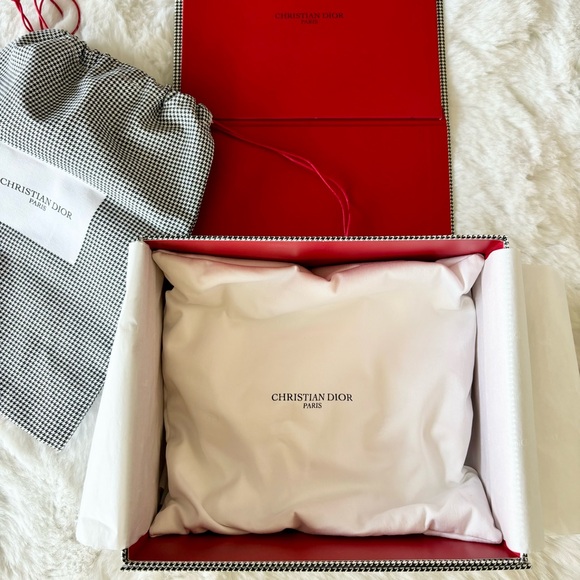 NEW Dior Bundle Houndstooth Gift Box Drawstring Pouch Bag Cosmetic Pillow - Picture 15 of 16